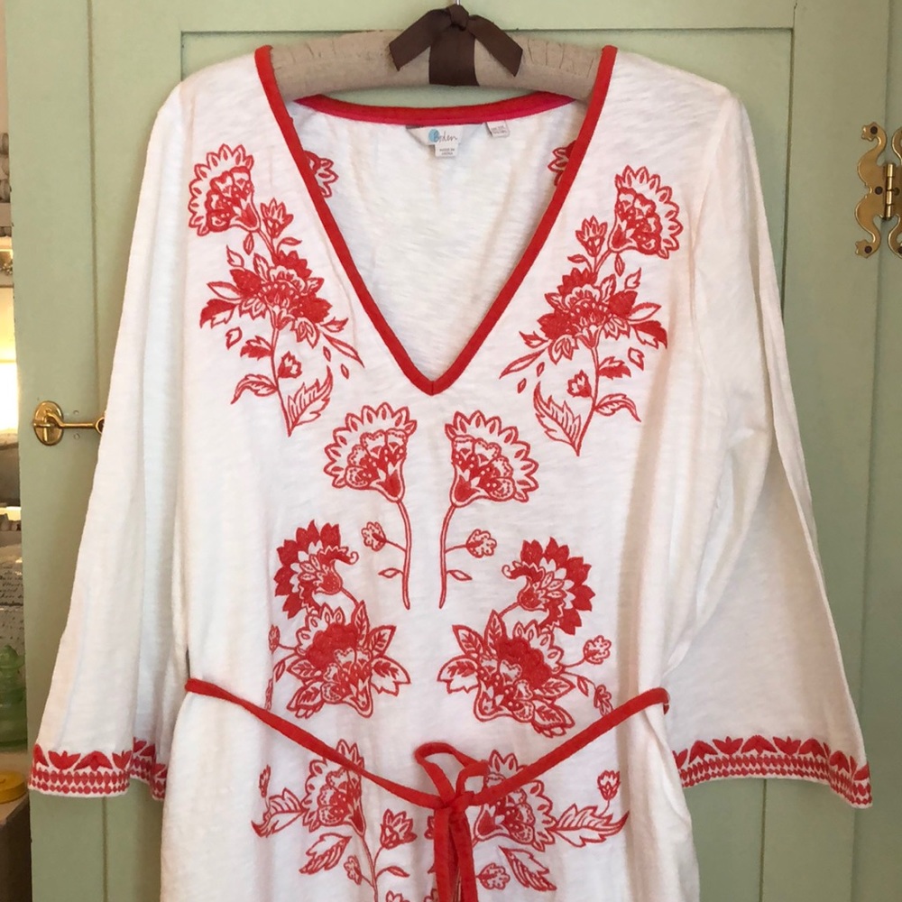 EUC embroidered cotton jersey dress